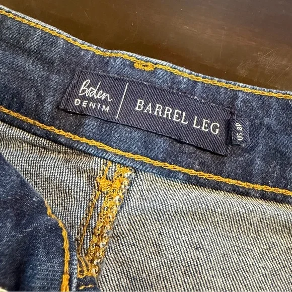 Boden ‘High-Rise Barrel Leg Jeans’ in Indigo Blue Rinse Size 8 Petite - Picture 4 of 15